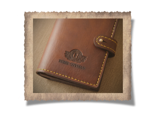 Elliot License Holder (16), leather products, logo, initials, embossing, yellow stitching, handcrafted