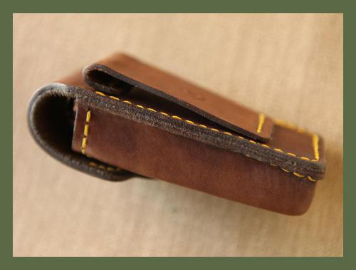 The Milnerton Leatherman Sheath, leather product, yellow stitching, handcrafted, tool pouch