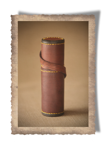 The Springbok Silencer Sleeve, leather case, handcrafted, yellow stitching